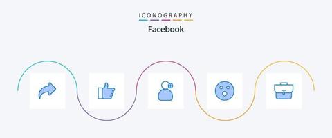 Facebook azul 5 ícone pacote Incluindo caso. jogo. cara. esporte. bola de golfe vetor