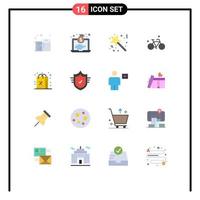 16 plano cor conceito para sites Móvel e apps desconto ciclo Magia bicicleta prêmio editável pacote do criativo vetor Projeto elementos