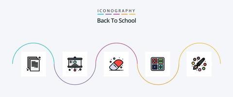 costas para escola linha preenchidas plano 5 ícone pacote Incluindo Educação. cor. costas para escola. Fórmula. calcular vetor