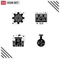conjunto do 4 moderno ui ícones símbolos sinais para o negócio escola digital tela experimentar editável vetor Projeto elementos