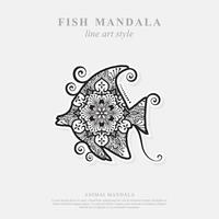 mandala de peixe. elementos decorativos vintage. padrão oriental, ilustração vetorial. vetor