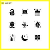 conjunto do 9 moderno ui ícones símbolos sinais para osso cuidados de saúde banheiro adn fêmea aluna editável vetor Projeto elementos