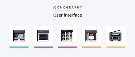 do utilizador interface linha preenchidas 5 ícone pacote Incluindo brilho. do utilizador. do utilizador. configurações. comunicação. criativo ícones Projeto vetor