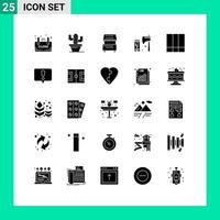 conjunto do 25 moderno ui ícones símbolos sinais para madeira corte cozinhando construção refeição editável vetor Projeto elementos