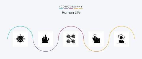 humano glifo 5 ícone pacote Incluindo . social. pessoa. nuvem vetor