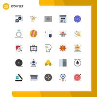 25 criativo ícones moderno sinais e símbolos do Internet rede vídeo do utilizador interface personalizadas conteúdo editável vetor Projeto elementos