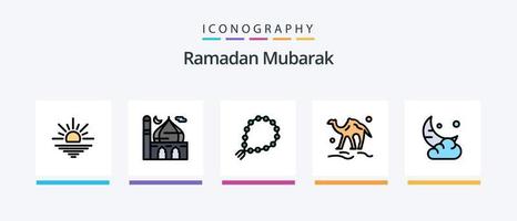 Ramadã linha preenchidas 5 ícone pacote Incluindo islamismo. decoração. islamismo. estrela. islamismo. criativo ícones Projeto vetor