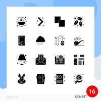 estoque vetor ícone pacote do 16 linha sinais e símbolos para Iphone Móvel cópia de inteligente telefone café feijão editável vetor Projeto elementos