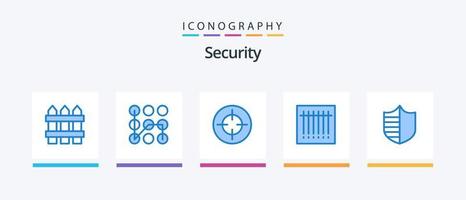segurança azul 5 ícone pacote Incluindo segurança. proteção. mira. Varredura. código de barras. criativo ícones Projeto vetor