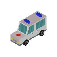 ambulância isométrica em fundo branco vetor