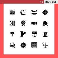 conjunto do 16 moderno ui ícones símbolos sinais para crachá folha caiaque Ferramentas Educação editável vetor Projeto elementos