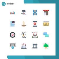 16 do utilizador interface plano cor pacote do moderno sinais e símbolos do Mercado construção Educação escola Educação editável pacote do criativo vetor Projeto elementos