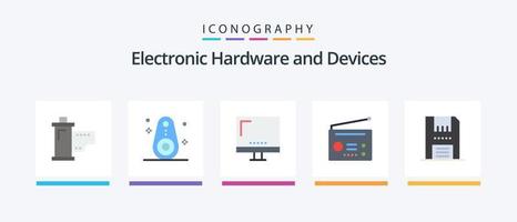 dispositivos plano 5 ícone pacote Incluindo tecnologia. gadgets. monitorados. dispositivos. imac. criativo ícones Projeto vetor