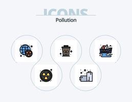 poluição linha preenchidas ícone pacote 5 ícone Projeto. . tanque. desperdício. poluição. desperdício vetor