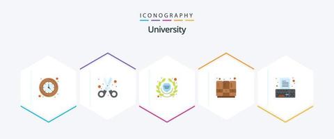universidade 25 plano ícone pacote Incluindo compor. faculdade. aluna armários. escola armários vetor