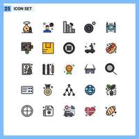 conjunto do 25 moderno ui ícones símbolos sinais para direito autoral o negócio o negócio roda verão editável vetor Projeto elementos