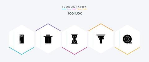 Ferramentas 25 glifo ícone pacote Incluindo . . vetor