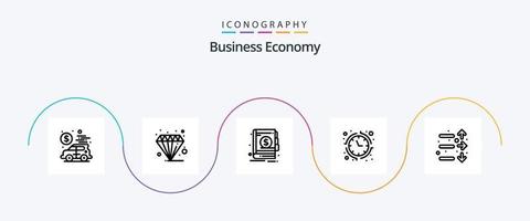 economia linha 5 ícone pacote Incluindo abaixo. dinheiro. pastel. economia. bloco de anotações vetor