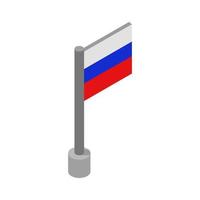 bandeira isométrica da Rússia em fundo branco vetor