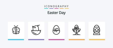 Páscoa linha 5 ícone pacote Incluindo Primavera. cordeiro. Páscoa. Páscoa. ovo. criativo ícones Projeto vetor
