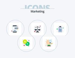 marketing plano ícone pacote 5 ícone Projeto. . observação. on-line. prancheta. balanças vetor