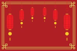 papel de parede vermelho de lanternas chinesas tradicionais para o ano novo chinês. vetor