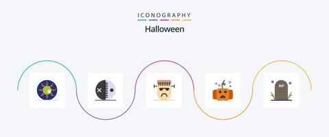 dia das Bruxas plano 5 ícone pacote Incluindo dia das Bruxas. todos. punção. dia das Bruxas. face vetor