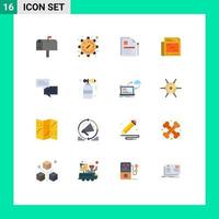 moderno conjunto do 16 plano cores e símbolos tal Como comunicação título o negócio papel jornal editável pacote do criativo vetor Projeto elementos