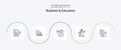 o negócio e Educação linha 5 ícone pacote Incluindo pagar. ppc. transporte. ajuda. ligar vetor
