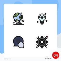 4 criativo ícones moderno sinais e símbolos do globo Wi-fi viagem Internet conversação editável vetor Projeto elementos