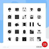 25 sólido glifo conceito para sites Móvel e apps rede comunicação hardware direção Setas; flechas editável vetor Projeto elementos
