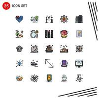 25 criativo ícones moderno sinais e símbolos do construção serviço vírus empregado piquete editável vetor Projeto elementos