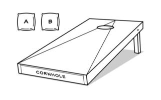 Jogo de jogar saco de feijão no buraco do milho vetor