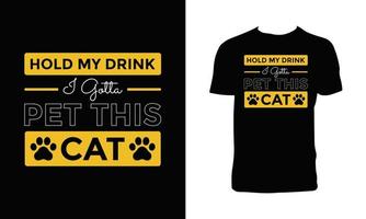 design tipográfico de camiseta de gato. vetor