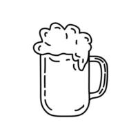 ícone de cerveja. estilo de ícone de contorno preto desenhado à mão doddle vetor