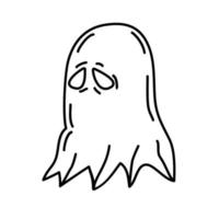 ícone de máscara de fantasma. doodle desenhado à mão ou estilo de ícone de contorno preto vetor