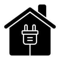 ícone de design moderno de casa elétrica vetor