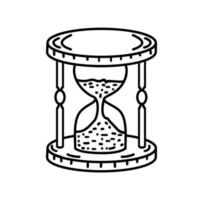 ícone de hora de vidro. doodle desenhado à mão ou estilo de ícone de contorno preto vetor