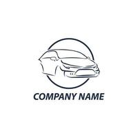 design de logotipo de carro com silhueta de ícone de veículo esportivo de conceito em fundo branco. ilustração vetorial. vetor