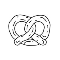 ícone de pretzel. doodle desenhado à mão ou estilo de ícone de contorno preto vetor