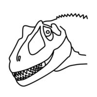 ícone de saurophaganax. doodle desenhado à mão ou estilo de ícone de contorno preto vetor