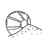 ícone de bola de praia. doodle desenhado à mão ou estilo de contorno vetor