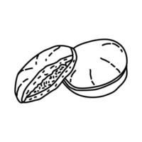 ícone de dora yaki. doodle desenhado à mão ou estilo de contorno