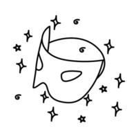 ícone de máscara de festa. doodle desenhado à mão ou estilo de contorno vetor