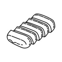 ícone de tamagoyaki. doodle desenhado à mão ou estilo de contorno vetor