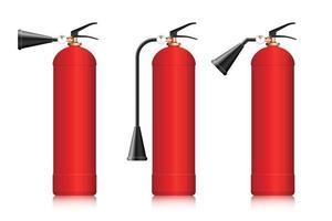 ilustração vetorial de extintores de incêndio isolada no branco