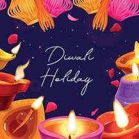 cartaz de diwali realista vetor