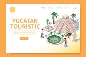 yucatan viagem aterrissagem página vetor