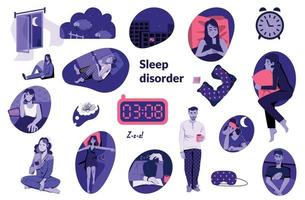 conjunto de ícones de distúrbio do sono