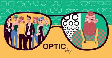 hipster ótico fazer compras composição vetor